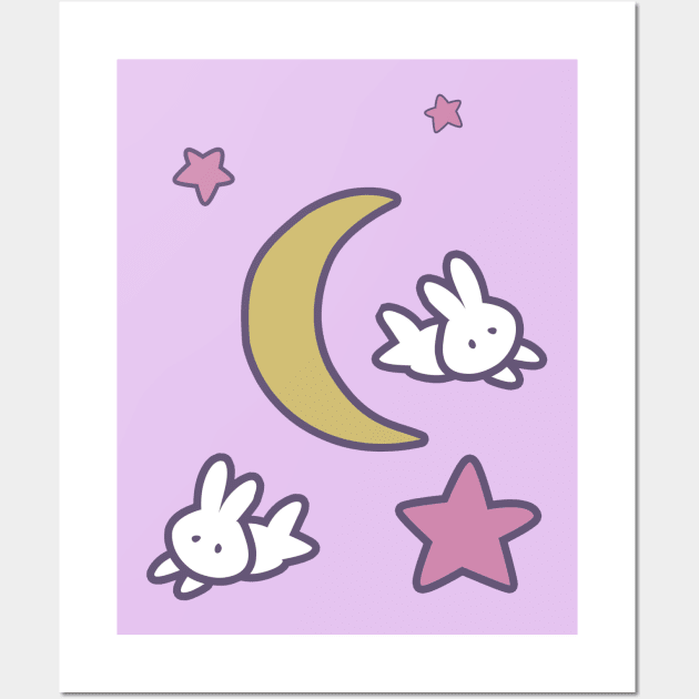 Sailor Moon Usagi Stars Bunny Moon Tshirt Wall Art by adorpheus